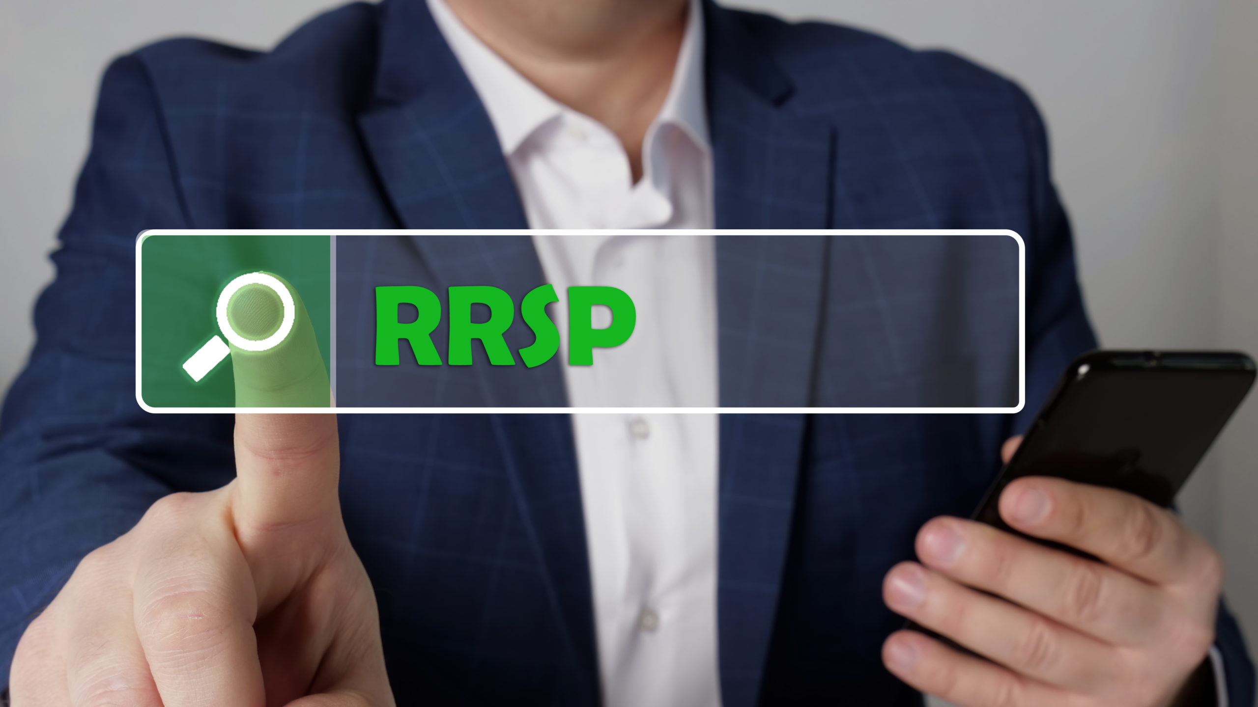 Registered Retirement Savings Plan RRSP inscription on the scree