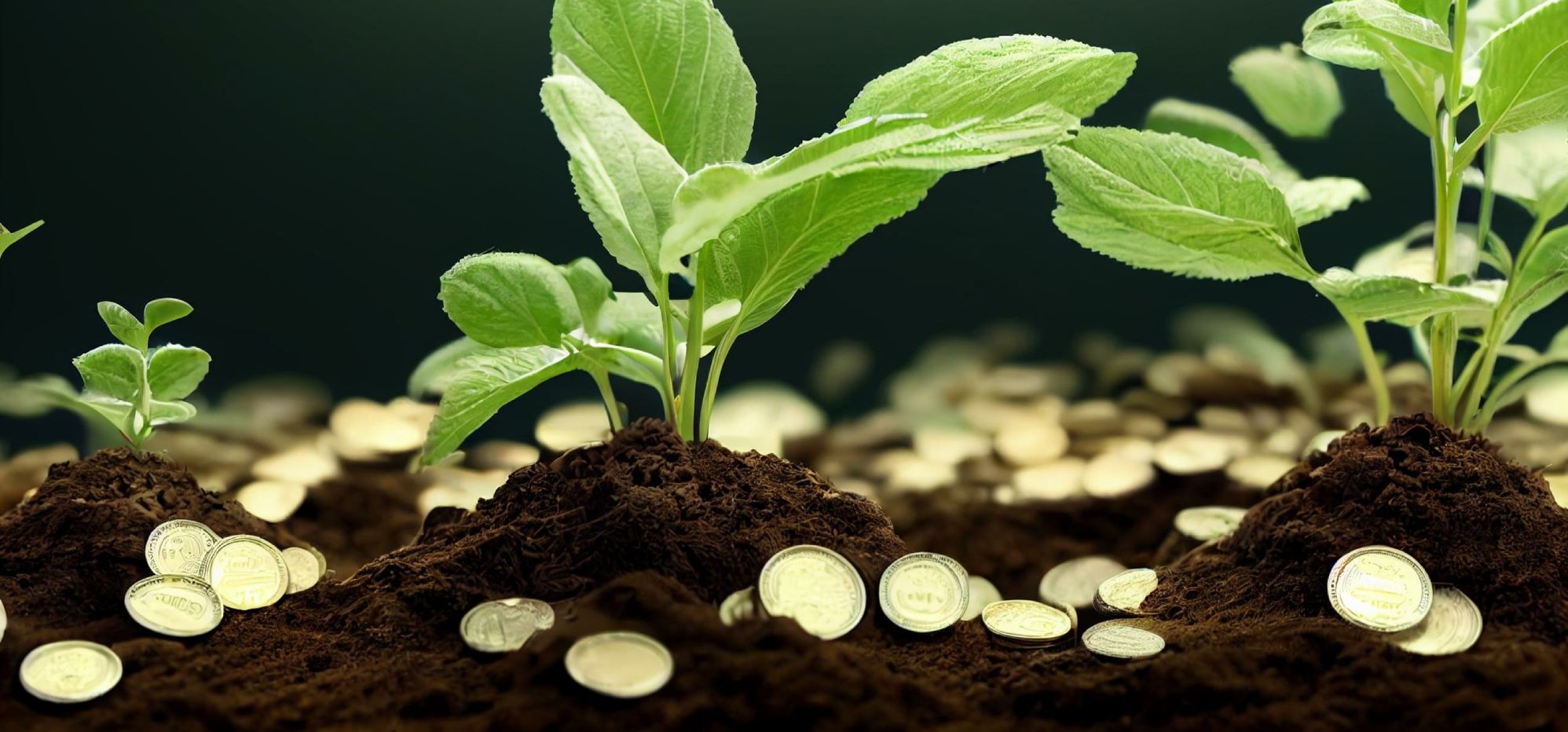 Investing in growth stock, growing pension fund, saving or make profit from retirement fund, growing wealth or investment asset concept, businessman investor planting money seedling. Generative AI